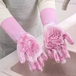 zemlite Kitchen Gloves For Dish Washing- kitchen gloves for winter (Multicolour, 1 Pair) Wet and Dry Glove-picture-20