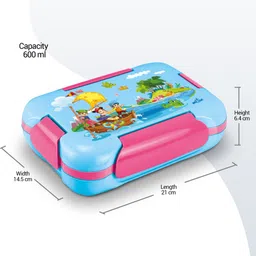 milton More Meal Small Tiffin Box, 600 ml, with Container,120 ml and Spoon, Sea Green 1 Containers Lunch Box image 2