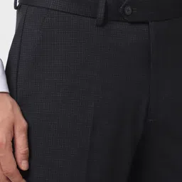 peter england Men Slim Fit Black Polyester Trousers image 4