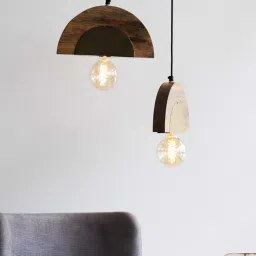 orange tree Paco Apollo Gold Wood & Iron Hanging Light image 1