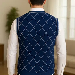 lufeep Men Striped V Neck Multicolor Sweater image 2