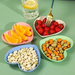 unikart Heart Shape Dessert|Appetizer|Salad|Snack Plastic Plates - Party, Serving,Dinner Quarter Plate image 4