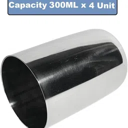 a & h enterprises (Pack of 4) Water Drinking Plain Design Stainless Steel Glasses ( 300 ML )- 4 Pcs H69 Glass Set Water/Juice Glass image 3