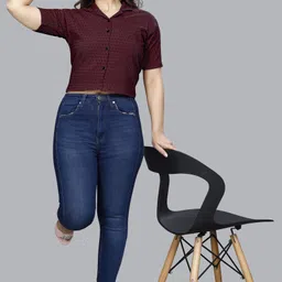 varidashi Women Regular Fit Solid Cut Away Collar Casual Shirt image 2