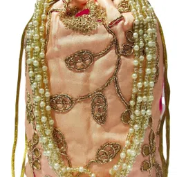 athizay Girls Pink, Pink, Gold Potli image 2