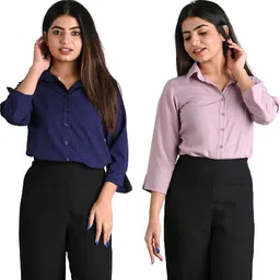 gm sara Women Regular Fit Solid Button Down Collar Formal Shirt-picture-25