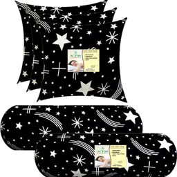 swikon star Microfibre Bolster Pack of 5 Geometric 3 Cushion And 2-picture-32