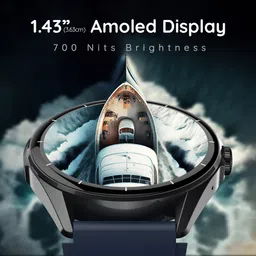 Pebble Cosmos Valor 1.43"Amoled Display, BT Calling, Multi Sports Modes, Rotating Crown Smartwatch image 2