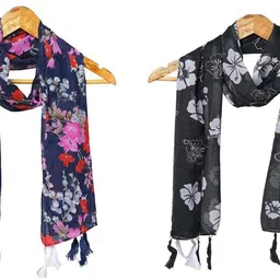 mss fashion Printed Chiffon Women Multicolor Stole, Scarf, Fancy Scarf-picture-42