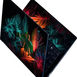 Anweshas Full Body Laptop Skin Sticker - Creative Fluorescent Color Leaves Self Adhesive Vinyl Laptop Decal 15.6-picture-16