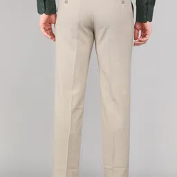 van heusen Men Slim Fit Brown Polyester Trousers image 4