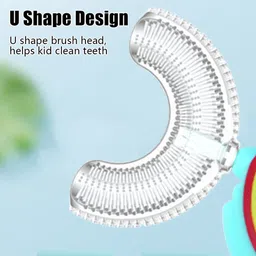 dc decorio Donut Kids Tooth Brush for 2-9 Years U Shape (Blue) Soft Toothbrush image 2