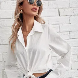 corsica Women Oversized Fit Solid Spread Collar Casual Shirt-picture-28