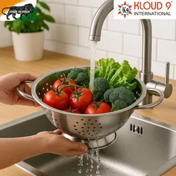 kloud9 Stainless Steel Colander 24CM – Heavy-Duty Strainer for Kitchen Use Colander image 5