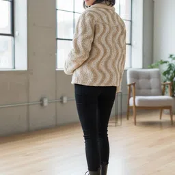 athena Faux Fur Self Design Coat For Women image 2