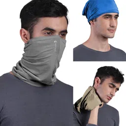 freecultr Unisex Anti Microbial Super Soft & Comfort Fit, Breathable Multipurpose Headband, Face Mask for Dust Protection Men Solid Bandana-picture-21