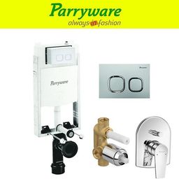 parryware Half Frame Concealed Cistern, with divater body upper Praseo set of 1 pic 334 Dual Flush Tank-picture-5