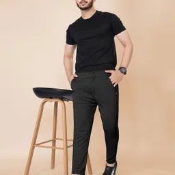 flicfol Men Regular Fit Multicolor Polycotton Trousers image 4