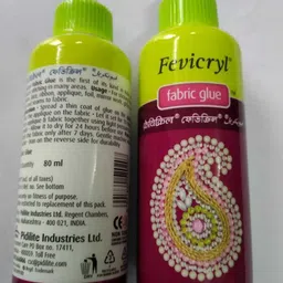 artparasite 2 Pcs Pidilite Fevicryl Fabric Glue No Stitch Mirror Pieces Patchwork Stone Lace Glue image 2