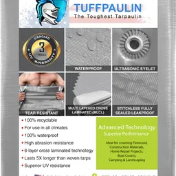 tuffpaulin 27FT X 24FT 150 GSM Silver Tent - For 2 person-picture-26