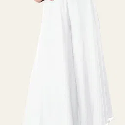 kicha Women Relaxed White Georgette Trousers-picture-14