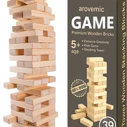 arovemic VIP Jenga Wooden Block Stacking Tower Game for Kids Ages 5+-picture-13