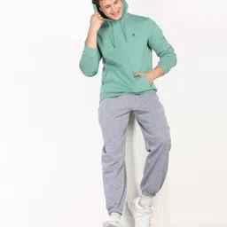 allen solly Men Full Sleeve Solid Hooded Sweatshirt image 2