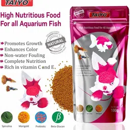 taiyo Pink and Green-1 100g Shrimp 0.2 kg (2x0.1 kg) Dry New Born, Adult, Young, Senior Fish Food image 2