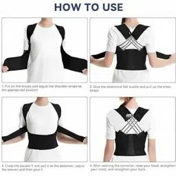 brijj helth care Posture Corrector Belt for Men & Women Posture Fixing Belt (Black) Posture Corrector image 3