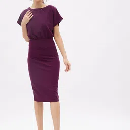 harpa Women Bodycon Purple Midi/Calf Length Dress image 1