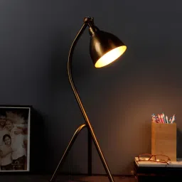 sapphire Rectunglas Brass Study Lamp With Metal Base image 1