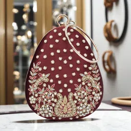 for the beautiful you Party Maroon Clutch-picture-36
