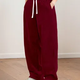 rajovati Women Regular Fit Maroon Viscose Rayon Trousers-picture-10