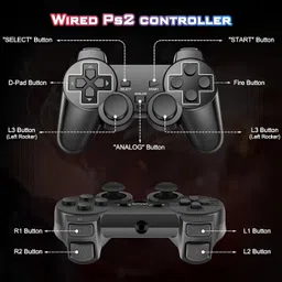 HG WORLD PS2 Wired Controller DualShock 2 Vibration Joystick High Precision PlayStation 2Gamepad image 4