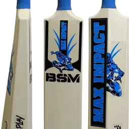 bsm Maximpact Blue Black Ivory Plastic Cricket Bat Size 8(34"x4"x2.25") PVC/Plastic Cricket Bat For 15+ Yrs image 1