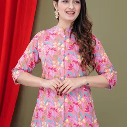febq Casual Regular Sleeves Printed Women Multicolor Top-picture-12