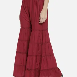 bcz Women Regular Fit Maroon Viscose Rayon Trousers-picture-13