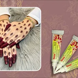 veena Instant Dip in Dark Maroon, Ready to Use Mehndi Paste for Hands & Bridal Designs Fast image 3