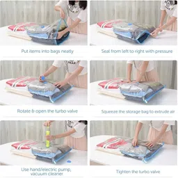 ablue clipper Vacuum Bag, Space Saver Compression Sealer Bags with Manual Pump Travel Storage Vacuum Bags image 4