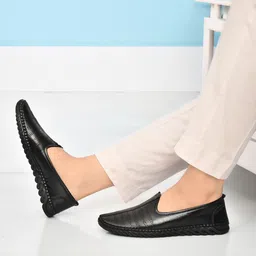 Provogue Men’s Handmade Sole Stitch Loafers | Synthetic Leather Party Wear Shoes Loafers For Men image 2