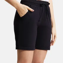 jockey Solid Women Pink Regular Shorts image 2