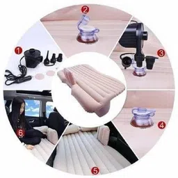 balkrishna enterprise Car Inflatable Bed , Inflatable Car Air Inflatable Car Bed Mattress with Two Air Pillows, Car Air Pump and Repair Kit Car Inflatable Bed Two Pillows Travel Blue Comfortable 5 In 1 Air Sofa Multipurpose Matress Airbed Overnighter With Pump For Tourism Outdoor Camping Swimming Pool Car Inflatable Bed Car Inflatable Bed Car Inflatable Bed image 3