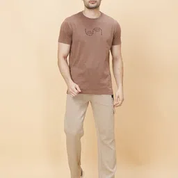 being human Men Solid Beige Track Pants image 4