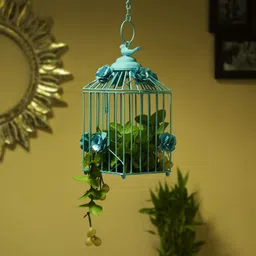 Blue Metal Hanging Lantern-image-83
