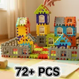 fizzy funs House Building Blocks - 72+ Pieces Educational Construction Toy-picture-11