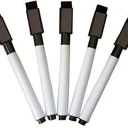 kraftmasters Set Of 4 Black Magnetic Whiteboard Pen Erasable Marker Office School Stationery Supplies 4 ml Marker Refill image 4
