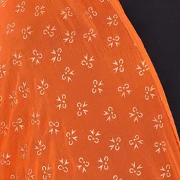 kemza Chiffon Printed Orange Women Dupatta image 4