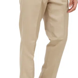 lahsuak Men Regular Fit Beige Polycotton Trousers image 4