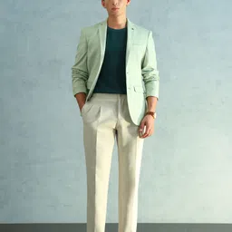 arrow Men Solid Single Breasted Formal Blazer image 1