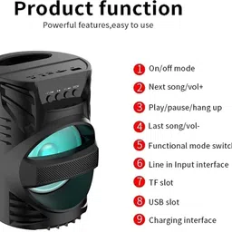 ENMORA Buy Black Portable Ws-03 Bluetooth Speaker YFG9 10 W Bluetooth Home Theatre image 3